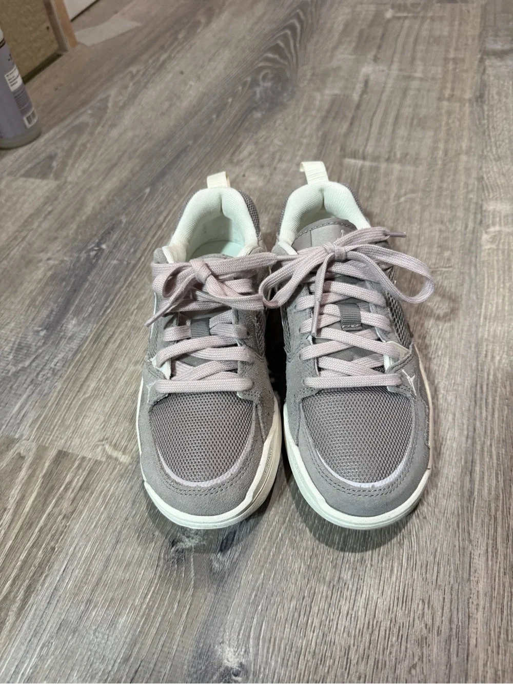 Nike Women's Gray and Light Pink Trainer Sneakers